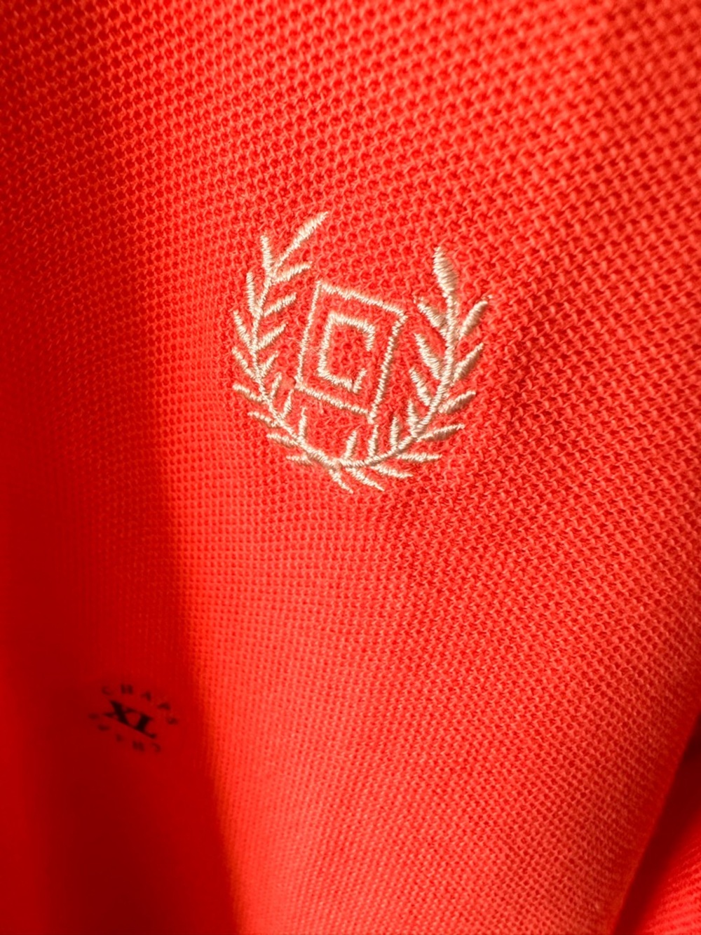 Chaps Men's Coral/Orange Polo Shirt - Picture 2 of 6